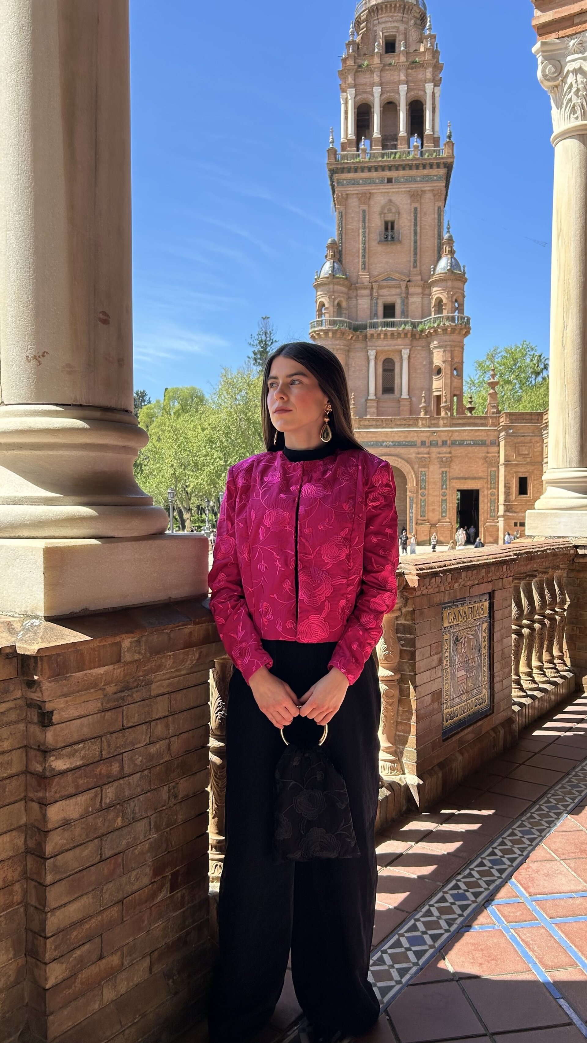 Chaqueta Bordada Rosa Fucsia - 2